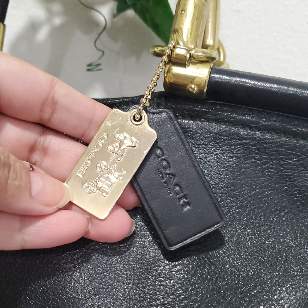 Coach Black Leather Madison Pinnacle Carrie Satchel - Picture 4 of 17